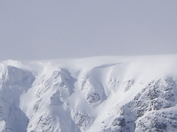 Slopes above the Post Face - not looking too 'inviting'!