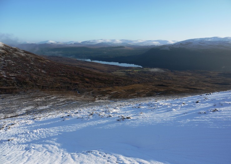 Loch Laggan and the Gaick hills in the far distance. Mist had cleared when we came off the hill. 