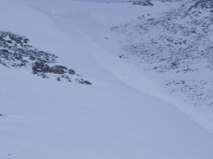 Some small sun on snow, cornice triggered avalanche events - E aspect 800m