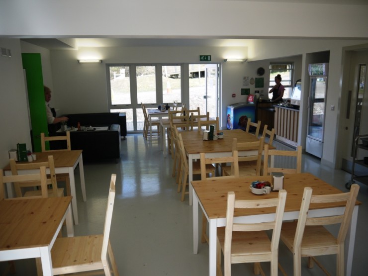 Inside the cafe. Great facilities for mtn bikers and other visitors.