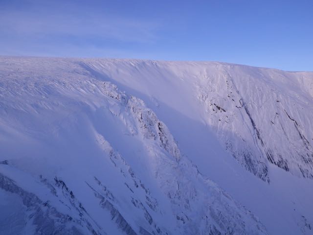 Corrie nan Gall. The slope in the centre of this picture has done particularly well for accumulating windslab.