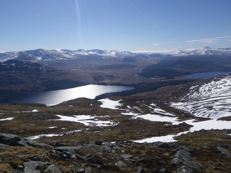 Looking back down Creag Mhor ridge to Loch Laggan - pretty snow free!