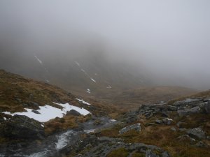 In search of snow in upper Coire Choille Rais