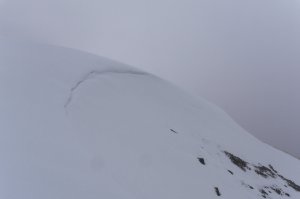Drumochter: in search of wind-drifted snow.